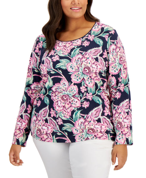 Plus Size Folk Floral Top